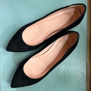 J.Crew Black Suede Ballet Flats - Size 8